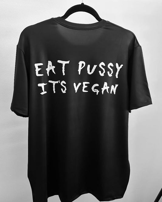 Černé triko kxntrast EAT PUSSY, s potiskem eat pussy
